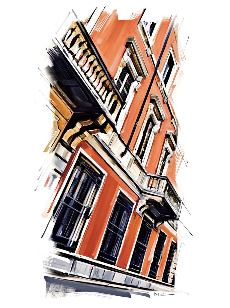 Lake Como Street - Digital Illustration